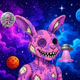 Oozlings #3646, Zombie Bunny · Void Nebula