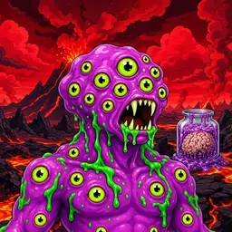 Oozlings #3651, Mutated Eyeball Cluster · Lava Fields