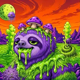 Oozlings #3654, Slime Sloth · Acid Lake