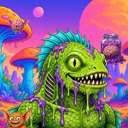 Oozlings #3658, Swamp Fish · Mushroom Desert