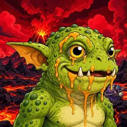 Oozlings #3663, Toad Goblin · Lava Fields