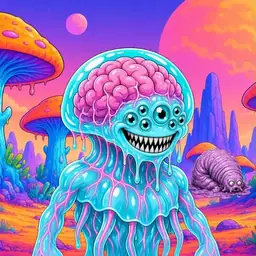 Oozlings #3664, Jellyfish Brain · Mushroom Desert