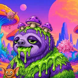 Oozlings #3665, Slime Sloth · Mushroom Desert