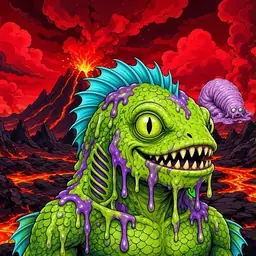 Oozlings #3674, Swamp Fish · Lava Fields
