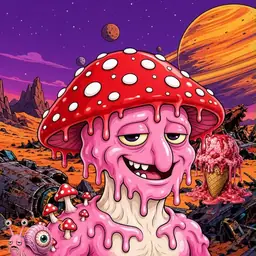 Oozlings #3677, Mushroom Head · Ship Junkyard