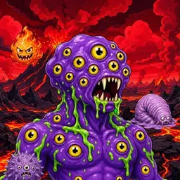 Oozlings #3679, Eyeball Cluster · Lava Fields
