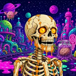 Oozlings #3687, Skull · Neon City