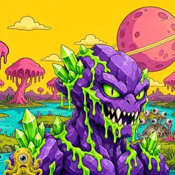 Oozlings #3693, Crystal Rock · Turquoise Swamp