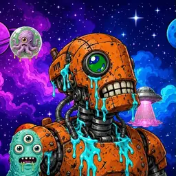 Oozlings #3696, Rusty Robot · Void Nebula