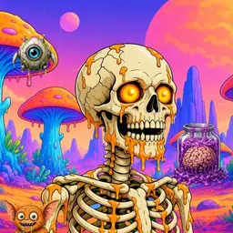 Oozlings #370, Skull · Mushroom Desert