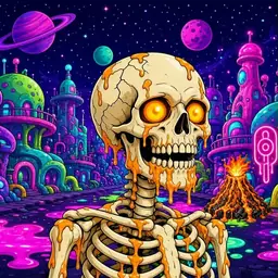 Oozlings #3702, Skull · Neon City