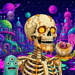 Oozlings #3705, Skull · Neon City