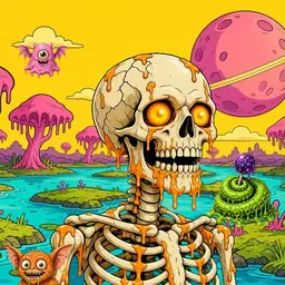Oozlings #3710, Skull · Turquoise Swamp