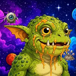 Oozlings #3712, Toad Goblin · Void Nebula