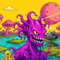 Oozlings #3718, Squid · Turquoise Swamp