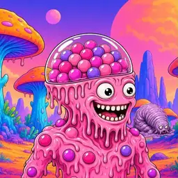 Oozlings #3719, Gumball Brain · Mushroom Desert