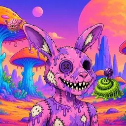 Oozlings #3720, Zombie Bunny · Mushroom Desert