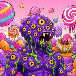 Oozlings #3723, Eyeball Cluster · Candy Planet