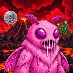 Oozlings #3724, Mutant Moth · Lava Fields