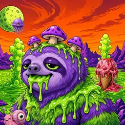 Oozlings #3725, Slime Sloth · Acid Lake