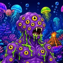 Oozlings #3732, Eyeball Cluster · Glow Reef