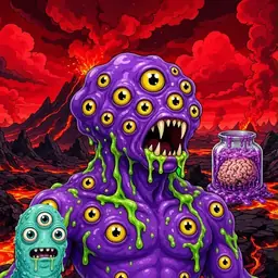 Oozlings #3733, Eyeball Cluster · Lava Fields