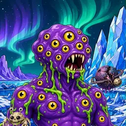 Oozlings #3734, Eyeball Cluster · Aurora Ice