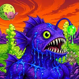 Oozlings #3736, Mutated Anglerfish · Acid Lake