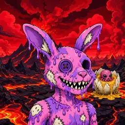 Oozlings #3742, Zombie Bunny · Lava Fields