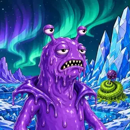 Oozlings #3745, Slug · Aurora Ice