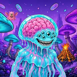 Oozlings #3747, Jellyfish Brain · Fungus Forest