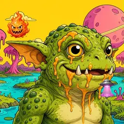 Oozlings #3757, Toad Goblin · Turquoise Swamp