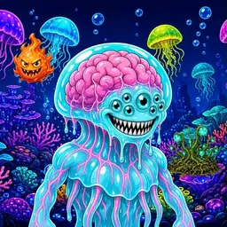 Oozlings #3760, Jellyfish Brain · Glow Reef