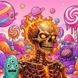 Oozlings #3763, Fire Skull · Candy Planet