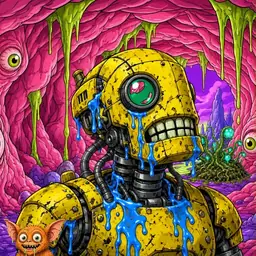 Oozlings #3765, Mutated Rusty Robot · Flesh Cave