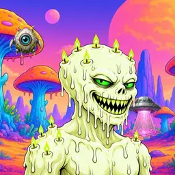 Oozlings #3768, Mutated Candle Wax · Mushroom Desert