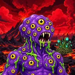 Oozlings #3773, Eyeball Cluster · Lava Fields