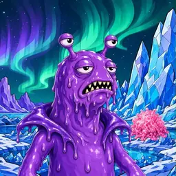 Oozlings #3775, Slug · Aurora Ice