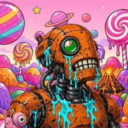 Oozlings #3777, Rusty Robot · Candy Planet