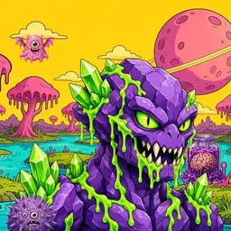Oozlings #3778, Crystal Rock · Turquoise Swamp