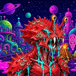 Oozlings #378, Crab · Neon City