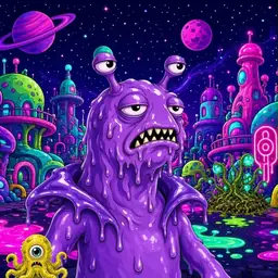 Oozlings #3782, Slug · Neon City