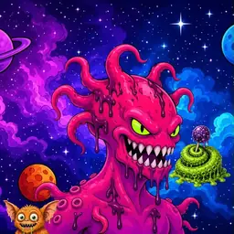 Oozlings #3786, Mutated Squid · Void Nebula