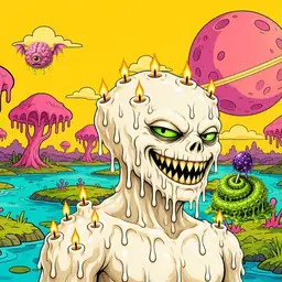 Oozlings #3788, Candle Wax · Turquoise Swamp