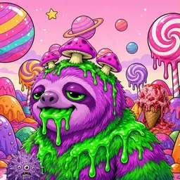 Oozlings #3792, Mutated Slime Sloth · Candy Planet
