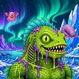 Oozlings #3794, Swamp Fish · Aurora Ice