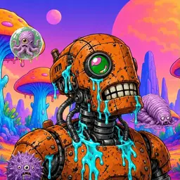 Oozlings #3795, Rusty Robot · Mushroom Desert
