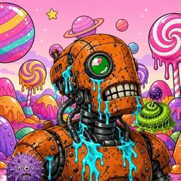 Oozlings #38, Rusty Robot · Candy Planet