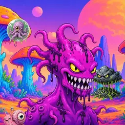 Oozlings #3802, Squid · Mushroom Desert