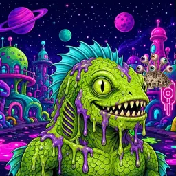 Oozlings #3803, Swamp Fish · Neon City